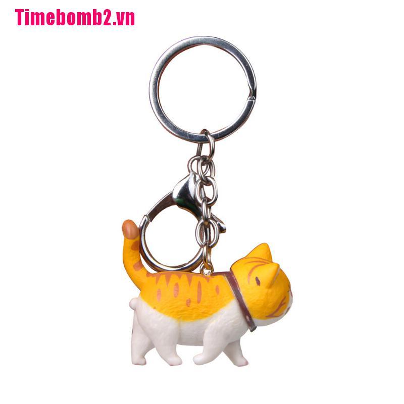(Timebomb &amp; Hot) Móc Khóa Hình Mèo Dễ Thương Làm Quà Tặng