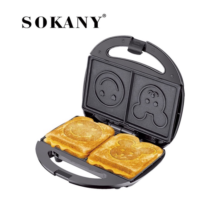 Máy ép kẹp bánh mì hình gấu, nướng bánh mì Sandwich Sokany