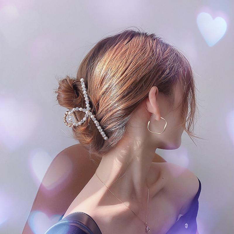 Kẹp tóc trang trí ngọc trai giả phong cách Hàn Quốc dịu dàng nữ tính jepit rambut korea jepitan rambut korea jepit rambut besar