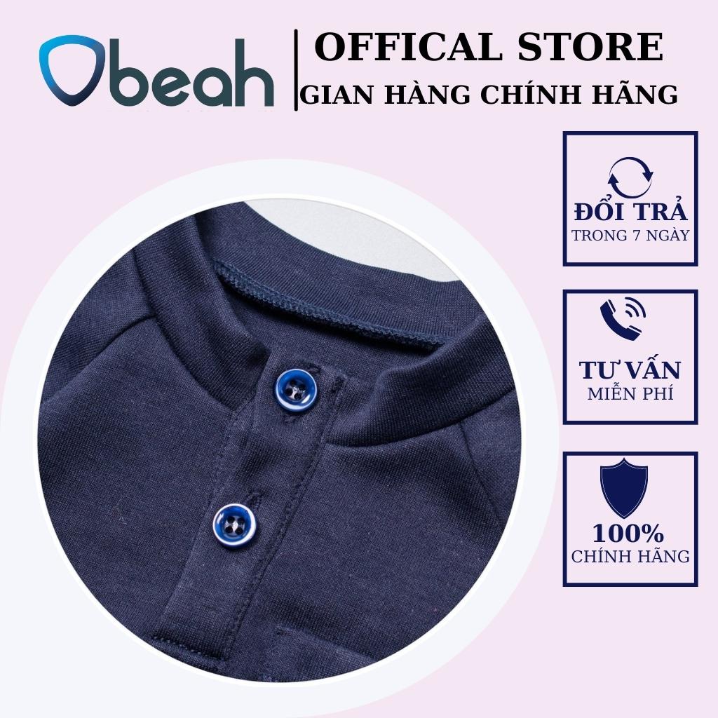 Áo bé trai cổ trụ bé trai dài tay 2 màu xanh navy và đen size 59 đến 90 cho bé từ 0 đến 24 tháng obeah_officialstore