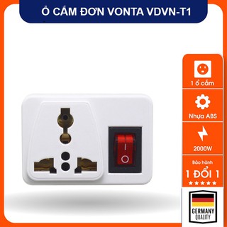 Ổ cắm đơn chuyển đổi có công tắc nguồn Vonta VDVN-T1