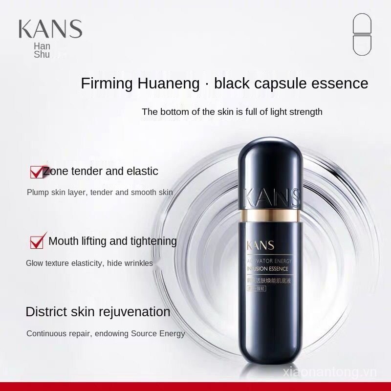 Tinh chất Kans dưỡng ẩm phục hồi da và se khít lỗ chân lông dành cho nữ màu vàng và đen