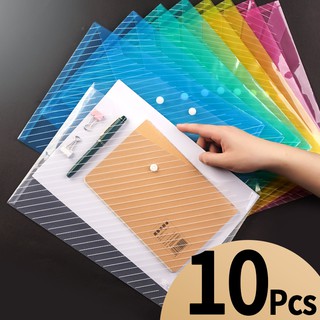 Set 10 Túi Đựng Tài Liệu Khổ A4 Bằng Nhựa Trong Suốt Dày Dặn Chống Thấm Nước