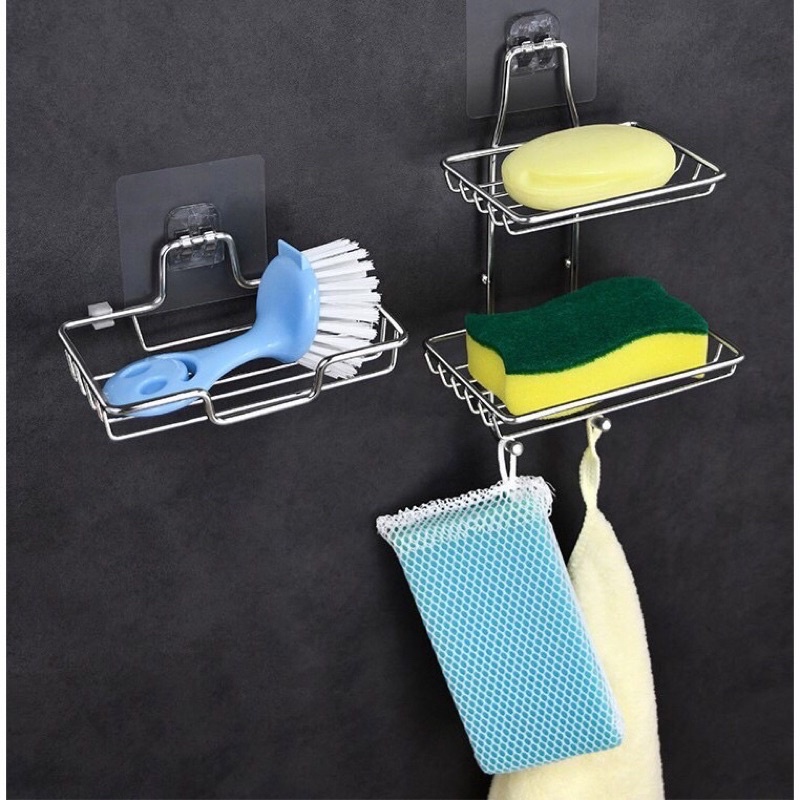 Kệ xà phòng inox dán tường, khay để xà bông treo tường tiện ích
