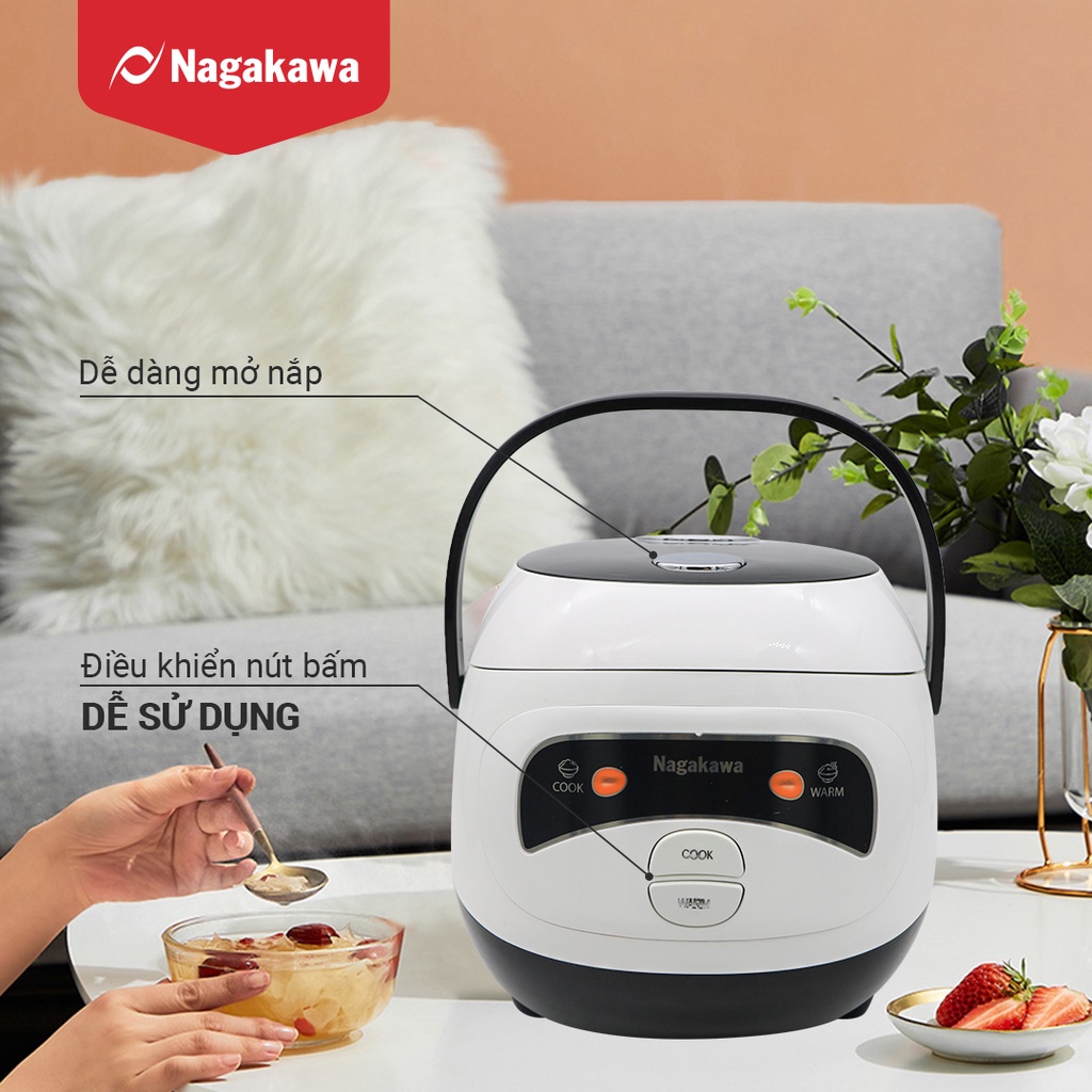 Nồi cơm điện 1L Nagakawa NAG0134(đen,trắng)