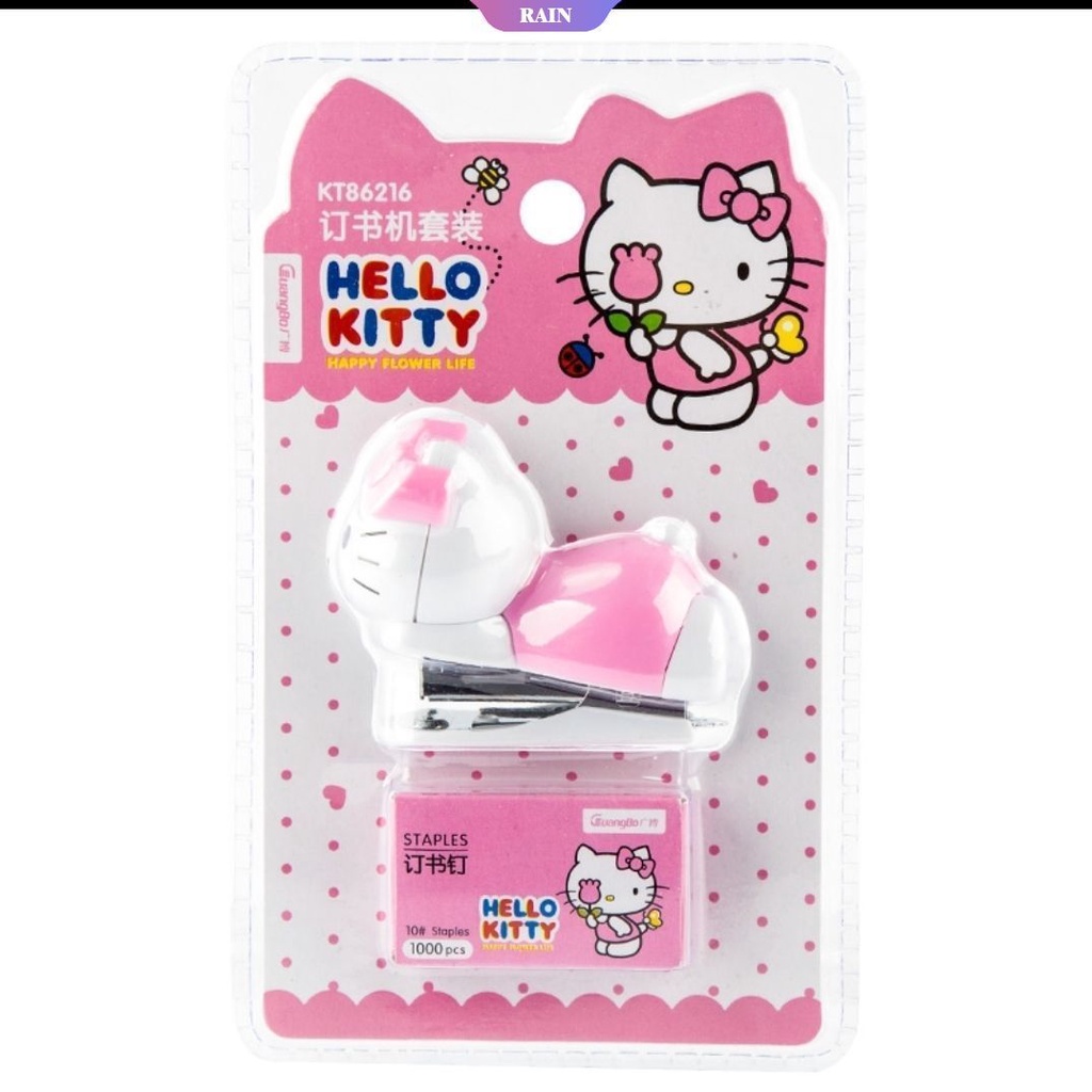 Kẹp Bấm Giấy Mini Họa Tiết Hoạt Hình Hello Kitty Dễ Thương Đa Năng Tiện Dụng Cho Văn Phòng/ Trường Học