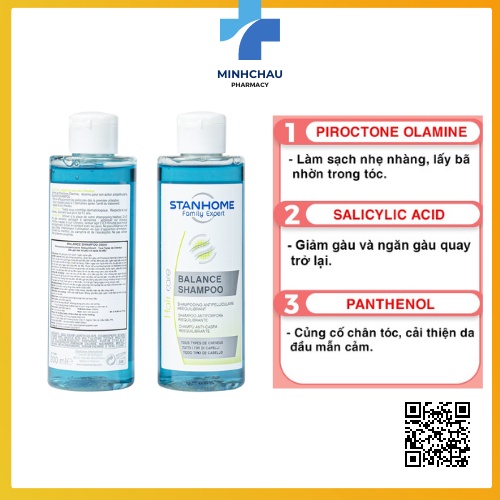 Dầu gội giảm ngứa loại bỏ gàu và ngứa da đầu Stanhome Family Expert Balance Shampoo 200ml.