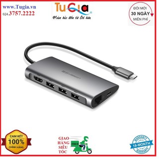 Hub USB Type-C 8 Cổng HDMI/USB 3.0/SD/TF/LAN Gigabit (RJ45) Ugreen 50538 - Hàng Chính Hãng