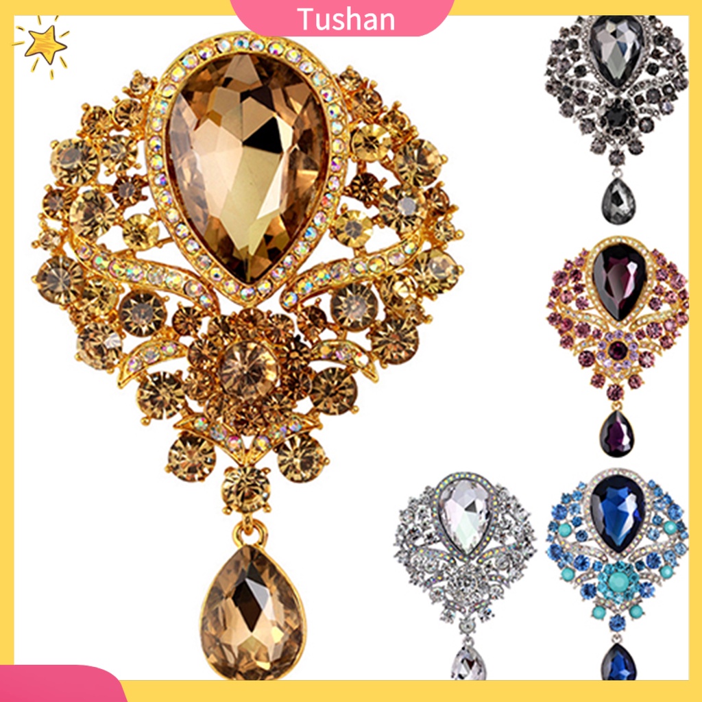 Ghim Cài Áo Hình Giọt Nước Đính Đá Nhân Tạo Thời Trang Cho Nữ