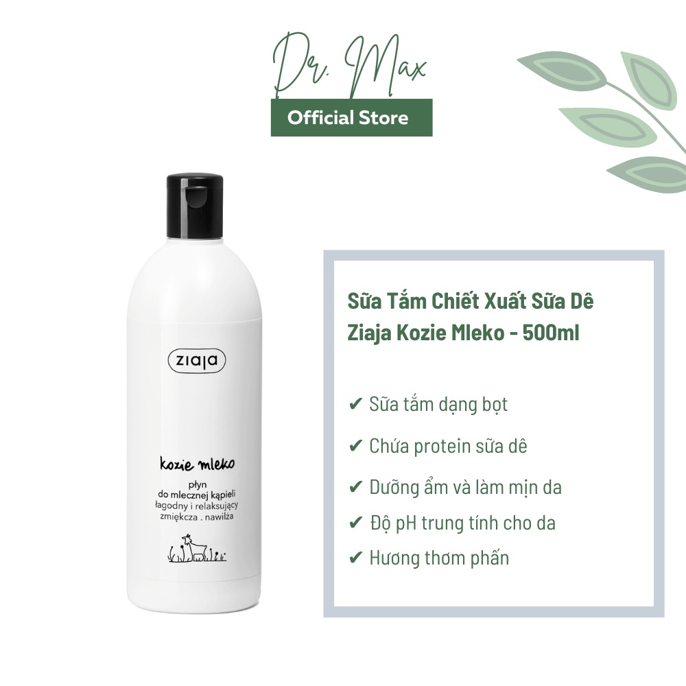 Sữa Tắm Dê, Sữa Tắm Goat Milk Trắng Da Dưỡng Ẩm Cho Da Mịn Màng Ziaja Kozie Mleko - 500ml
