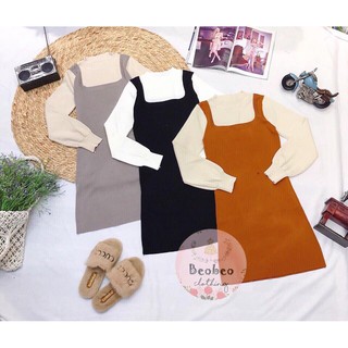 [Ảnh thật] Đầm len couple nhiều màu ngắn/dài ulzzang