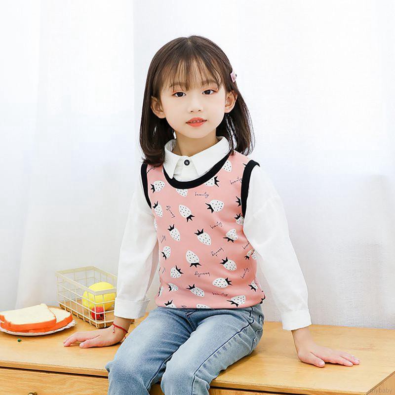 Áo Khoác Ấm Không Tay Với Họa Tiết Hoạt Hình Dùng Cho Trẻ Nhỏ