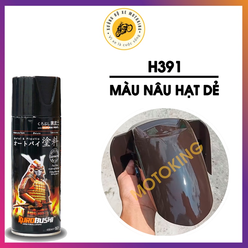 Combo Sơn Samurai màu nâu hạt dẻ H391 loại 2K chuẩn quy trình độ bền 5 năm gồm 2K04 -H391 -2k01