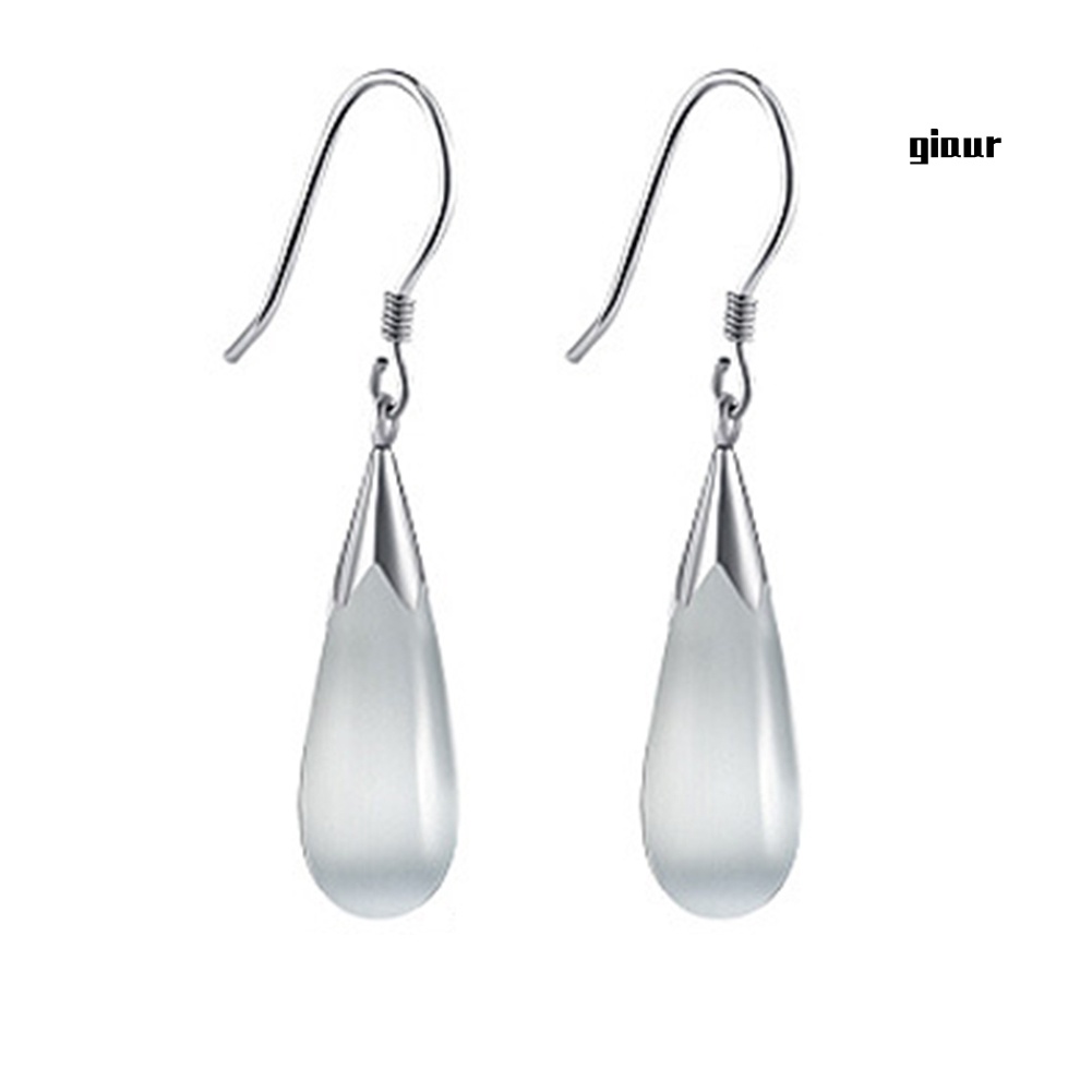 Khuyên Tai Móc Hình Giọt Nước Đính Đá Opal Thời Trang Cho Nữ