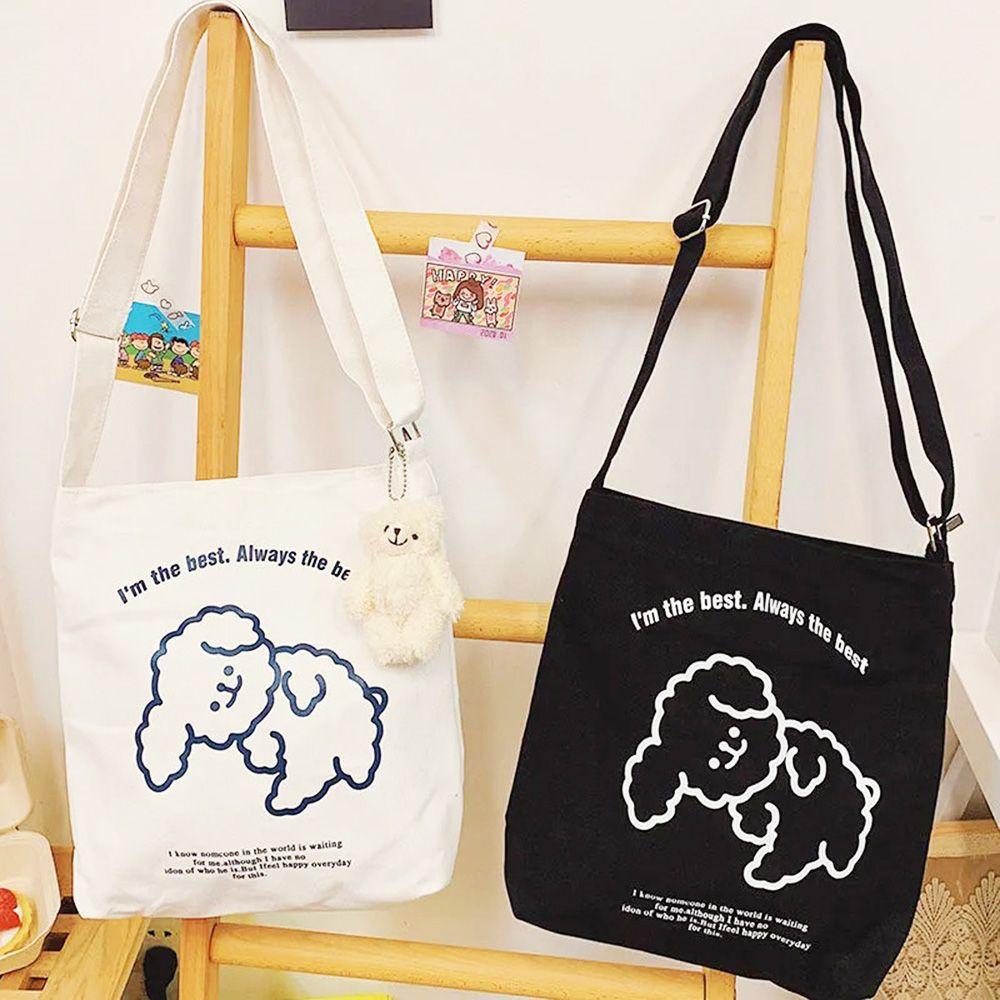 ♫DAPHNE♫ Men Woman Shoulder Pack Travel Student Canvas Bag High Capacity Adjustable Shoulder Straps Cartoon Casual Multifunction Handbag/Multicolor