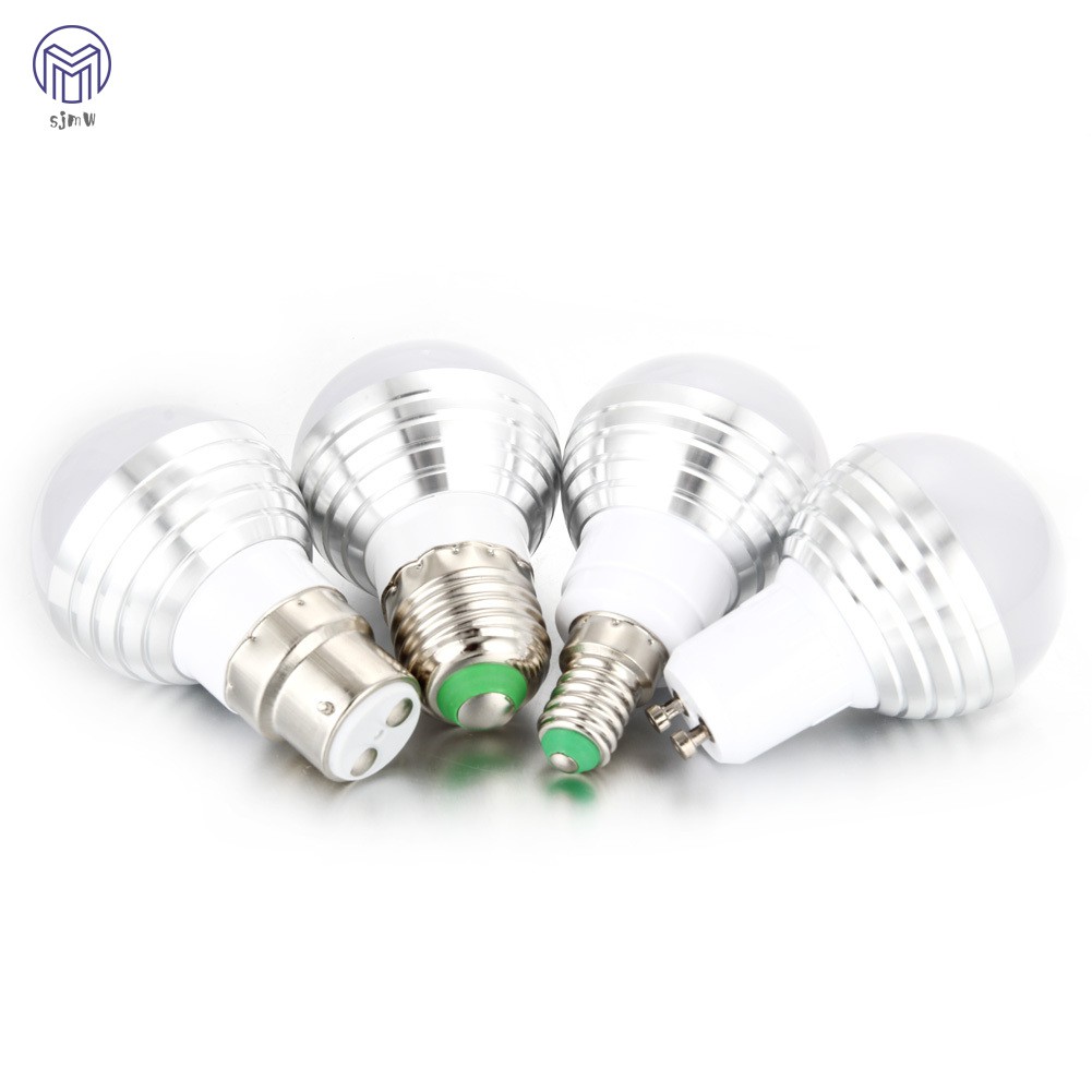 Bóng đèn LED E27/B22/E14/GU10 16 màu 3W RGB điều khiển từ xa tiện dụng