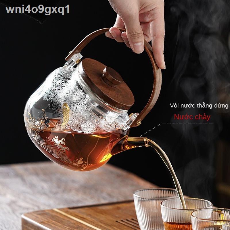 ⊕ ❂ Máy Pha Trà Và Bộ Ấm Thủy Tinh Net Red Home Bếp hơi nước tự động, đun nước, gốm điện
