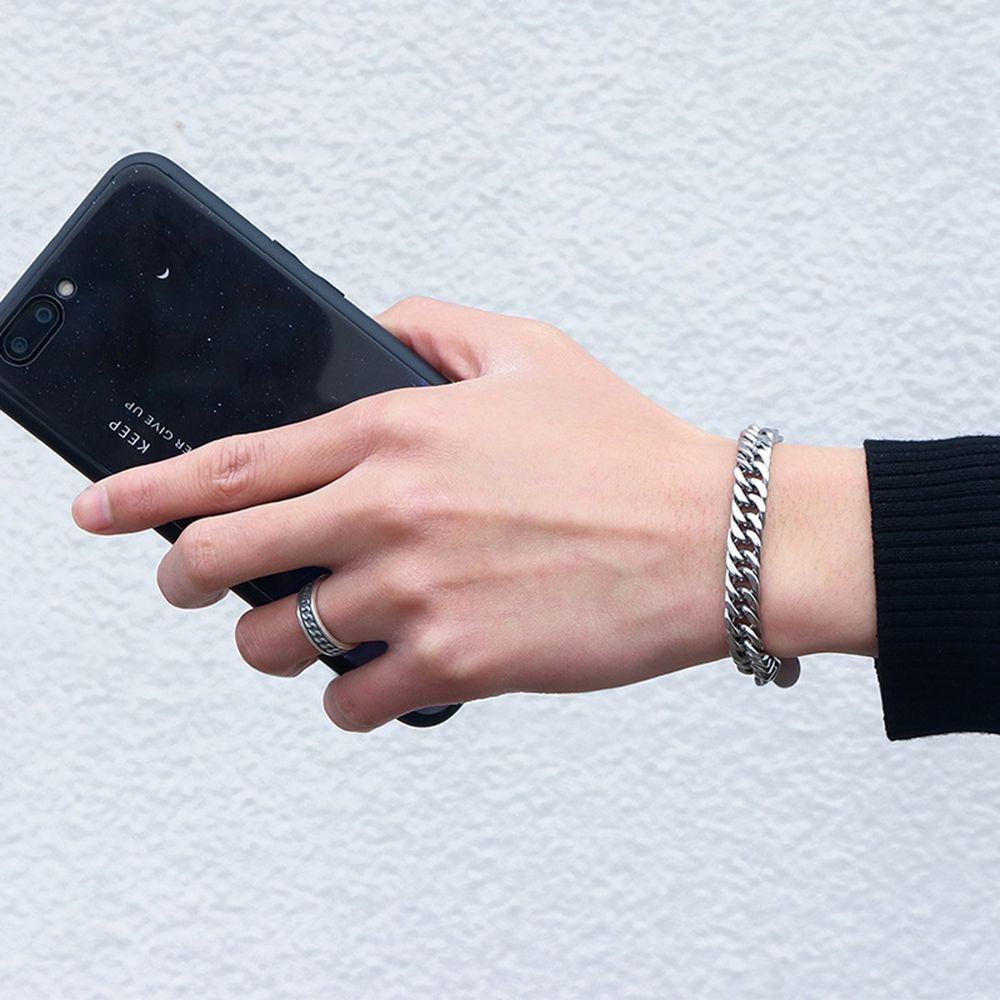 MXGOODS Vòng Tay Hai Lớp Bằng Thép Titanium Phong Cách Hàn Quốc Đơn Giản