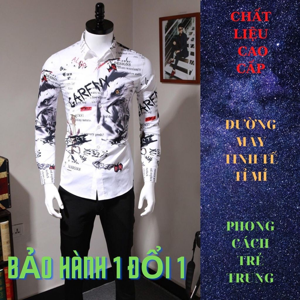 Áo Sơ Mi Nam Dài Tay Body DTXM1991 In 3D Hình Chim ưng Cực Chất | BigBuy360 - bigbuy360.vn