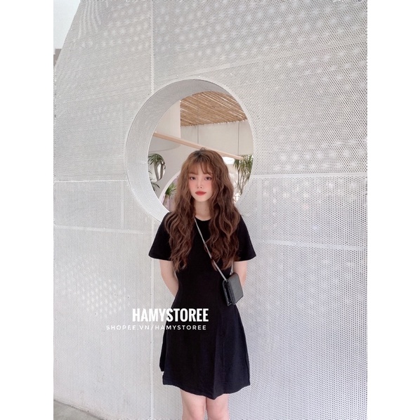 ĐẦM ĐEN THUN DÀY DÁNG XOÈ BASIC