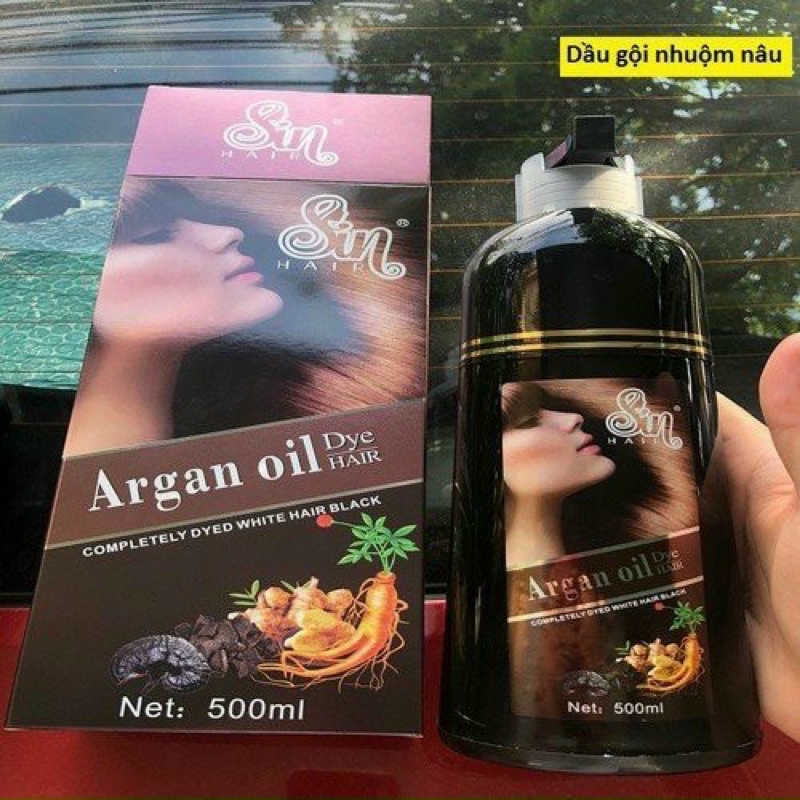 Dầu Gội Phủ Bạc SIN HAIR Nhật Bản 500ml GỘI MÀU ĐEN , GỘI MÀU NÂU .