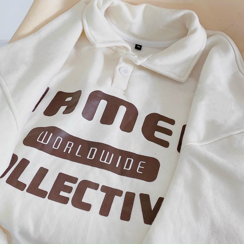 Áo Sweater Polo Tay Bồng NAMEO Form Rộng Unisex Ulzzang
