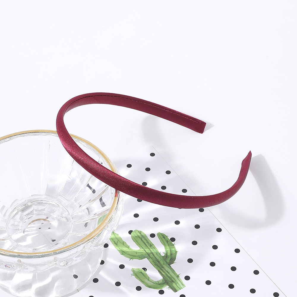 Cài tóc bằng vải satin mỏng màu kẹo 1cm DIY