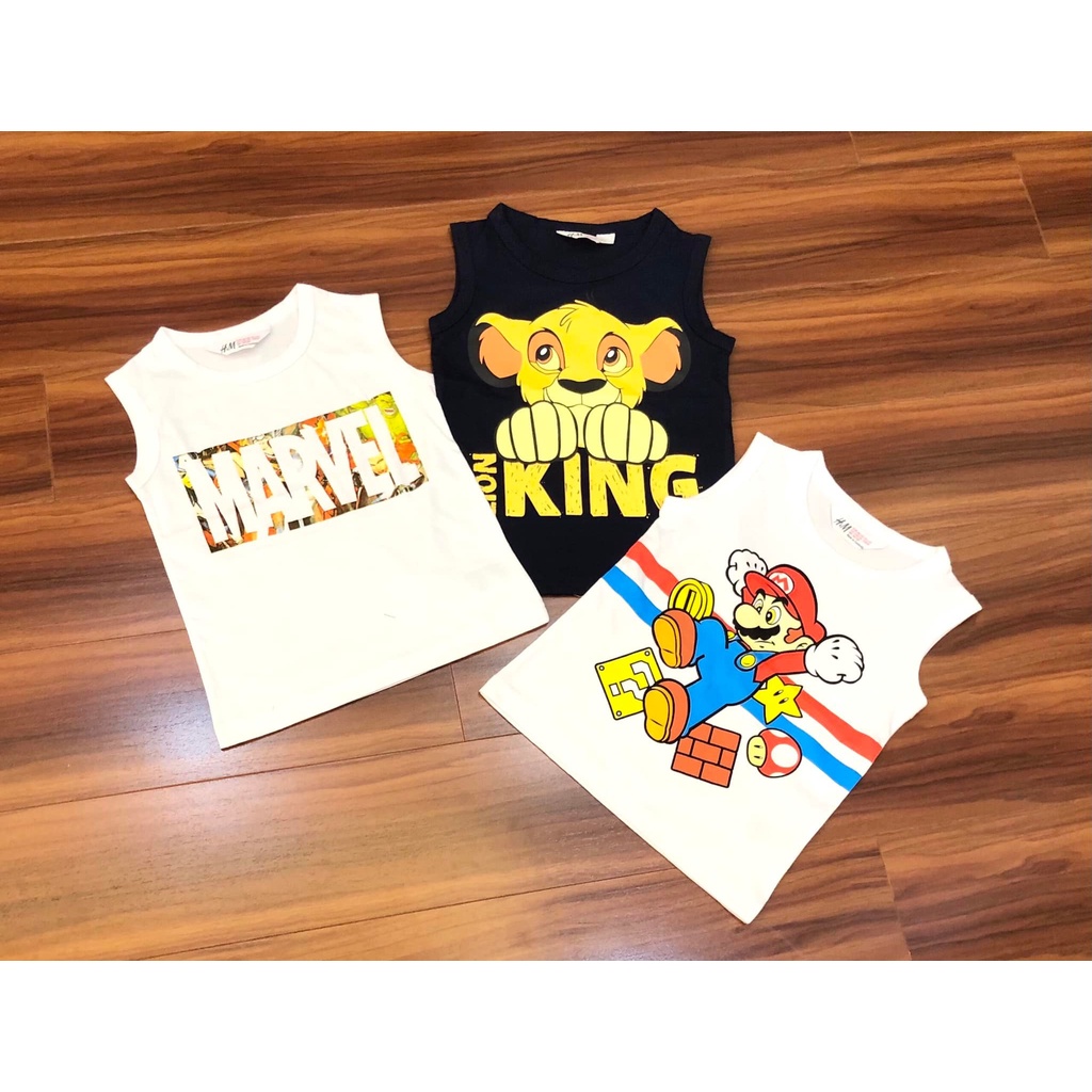 Set 3 áo ba lỗ siêu nhân bé thích mê