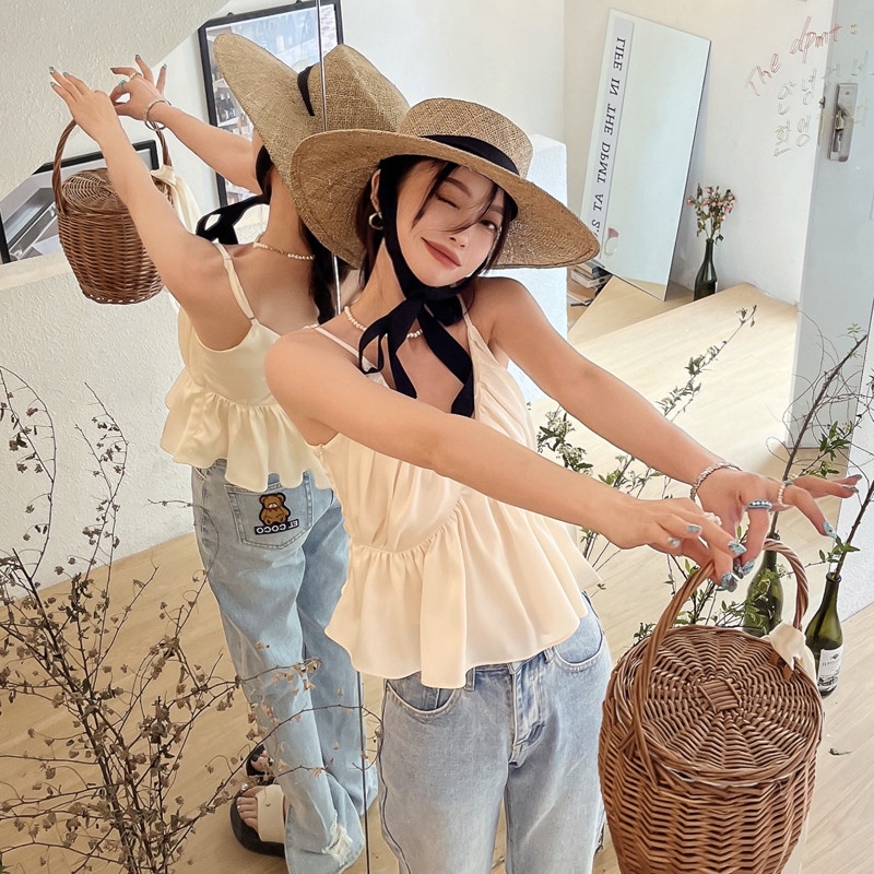 Áo Hai Dây Thiết Kế Đơn Giản Thời Trang Cho Nữ