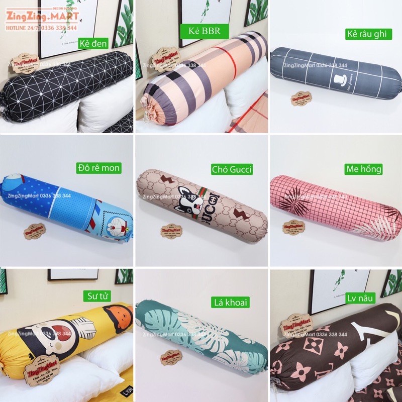 Vỏ gối ôm vải cotton poly nhập khẩu (và links đặt can thêm vải)