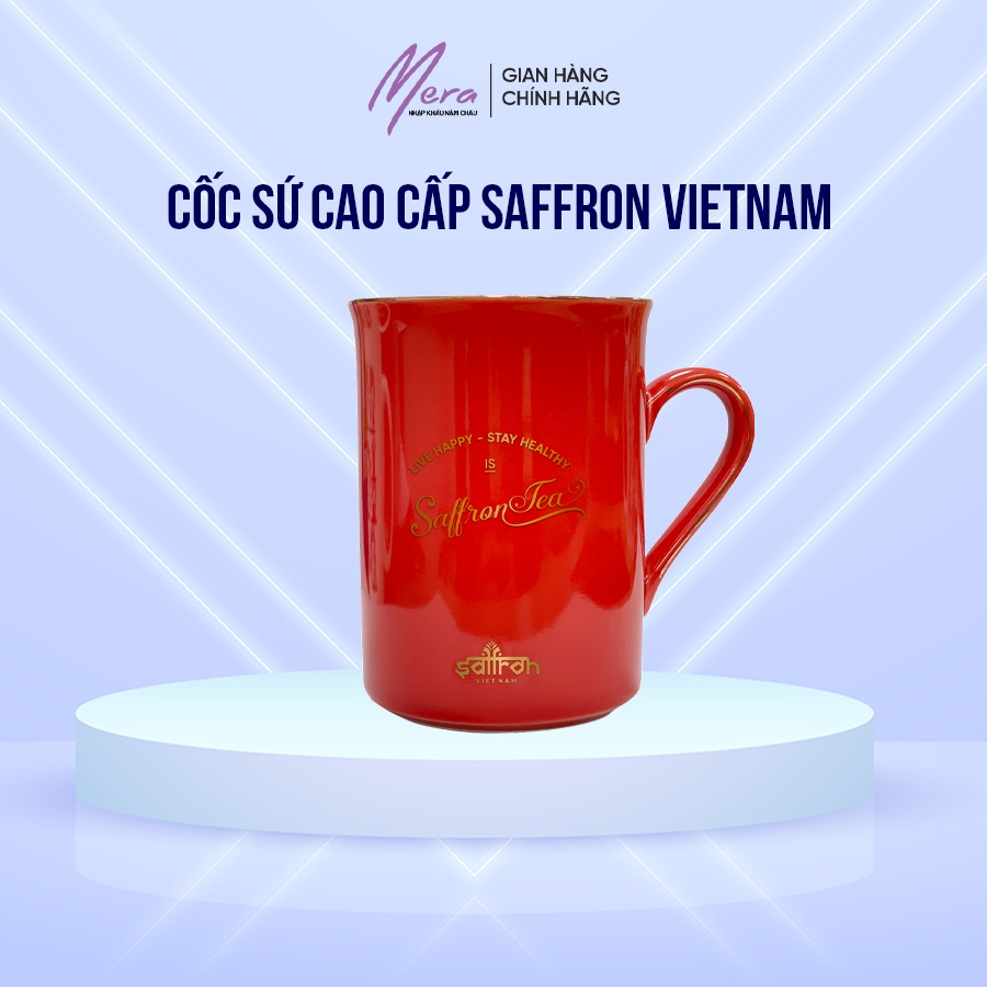 Cốc sứ cao cấp Logo Saffron Việt Nam