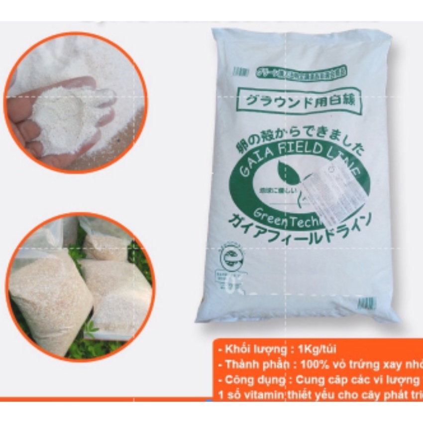 Nguyên Bao Bột Vỏ Trứng Gà Nhập Khẩu Nhật Bản  - Trừ ốc sên, bổ sung canxi và khoáng chất cho cây