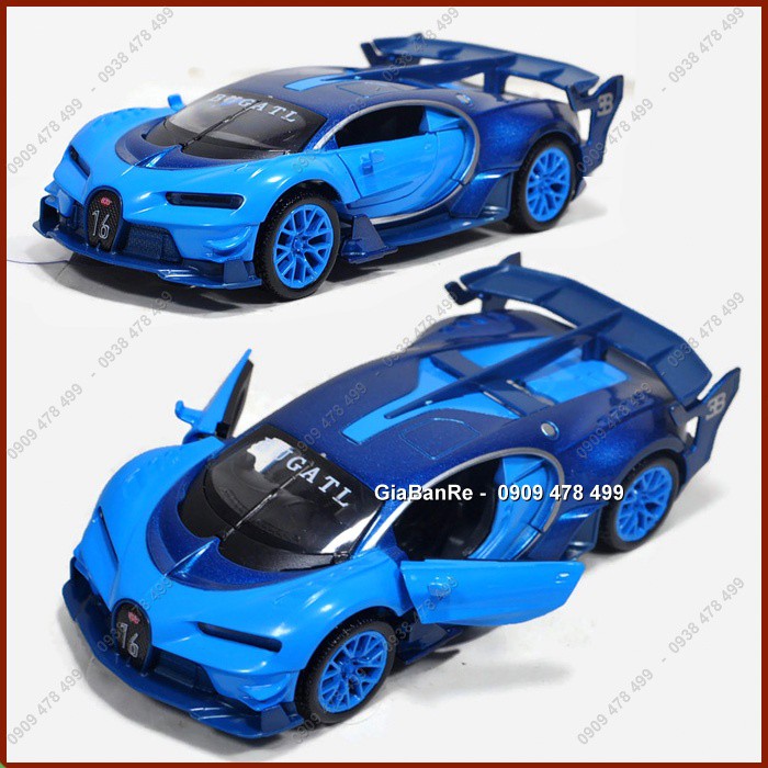 XE MÔ HÌNH KIM LOẠI TỈ LỆ 1:32 - SIÊU XE KIẾU DÁNG BUGATTI VISION GT - XANH - 9651.2