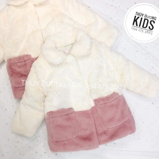 Áo khoác lông Tu cổ sen tiểu thư dư xịn cho bé gái 1-6y
