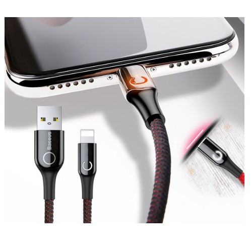 Dây sạc nhanh IP/Type C tự ngắt,Cáp sạc/Type C tự ngắt thông minh Baseus cho ip/Android sạc nhanh 2.4A/3A