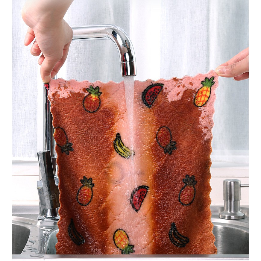 Set 10 Khăn Lau Đa Năng Họa Tiết Mẫu Mới 22x22cm - Khăn Lau Bếp Dumi Shop