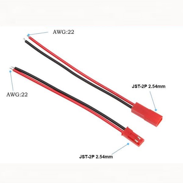 Cáp JST 2P đực cái 10cm