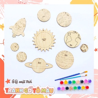 combo 10 hình tô màu bằng gỗ chủ đề Hệ Mặt Trời cho bé thoả sức sáng tạo 🌞🪐☄️🌍