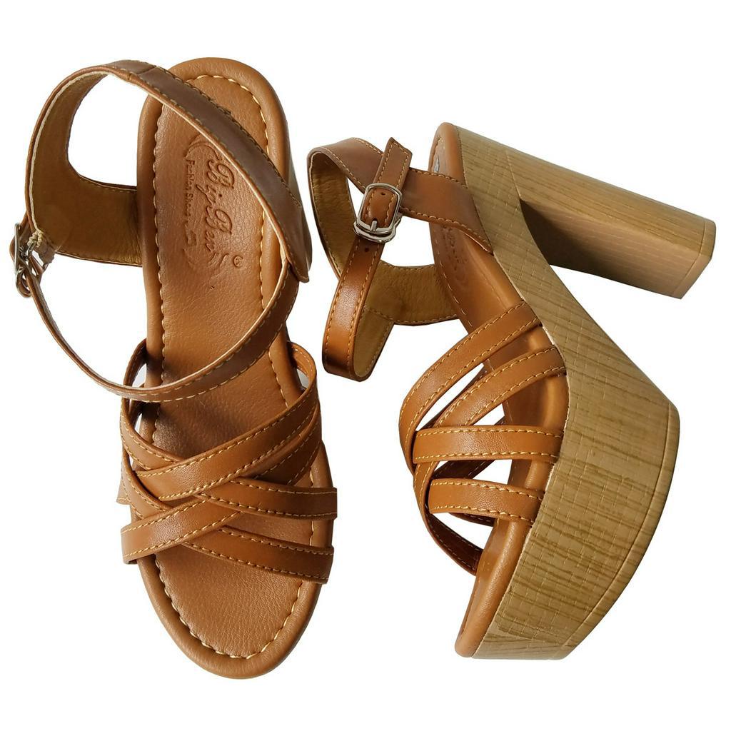 Giày Sandal Cao Gót Nữ BIGBEN Da Bò Thật Cao 12 Phân GCG114