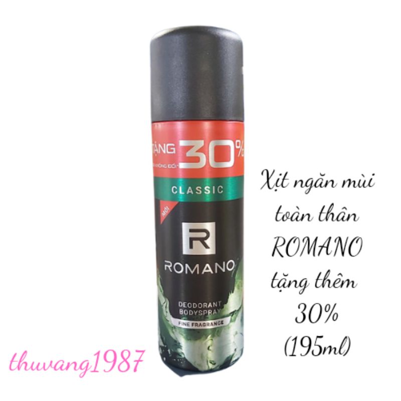 Xịt ngăn mùi ROMANO classic 195ml