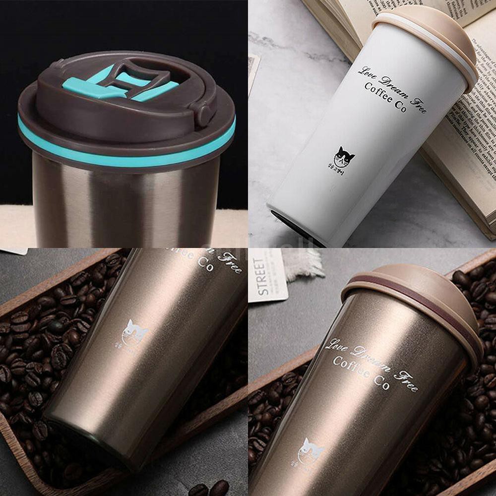 S&W 500ml Stainless Steel Car Coffee Cup Leakproof Insulated Thermal Thermos Cup Car Portable Travel Coffee Mug