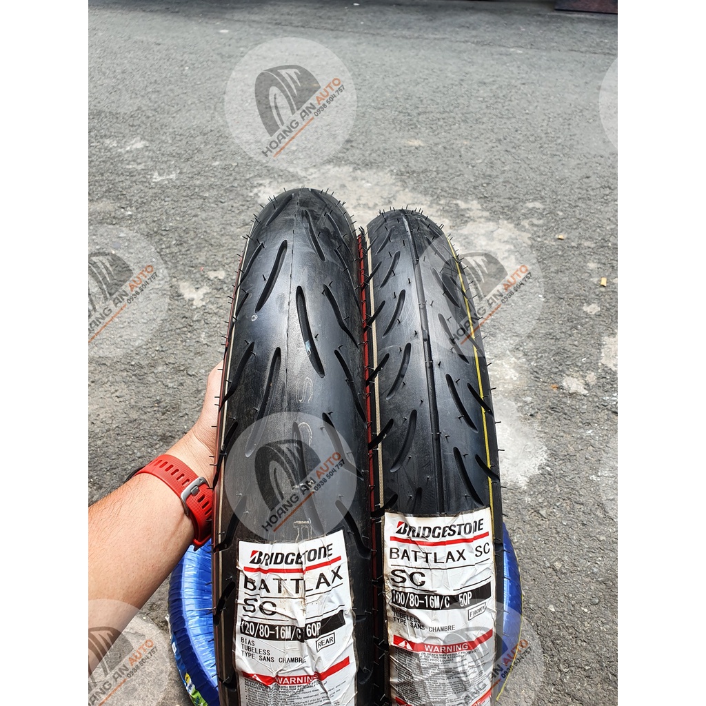 Cặp vỏ lốp xe Bridgestone Battlax SC cao cấp cho Honda SH125 150 size 100/80-16 và 120/80-16, giá 1 cặp