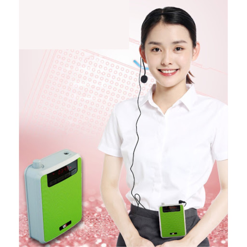 Máy trợ giảng UKK X10, Loa hướng dẫn du lịch, rao bán hàng, máy nghe nhạc Mp3 FM, mic hát đa năng chạy nhạc thẻ nhớ, usb