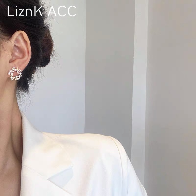 Bông tai nữ vòng nguyệt quế phong cáh Hàn Quốc