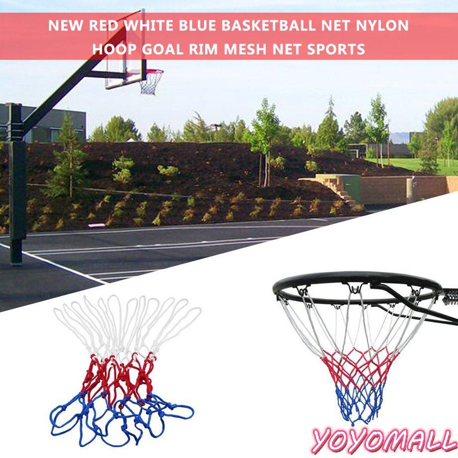 YOYO New Red White Blue Basketball Net Nylon Hoop Goal Rim Mesh Net Sports