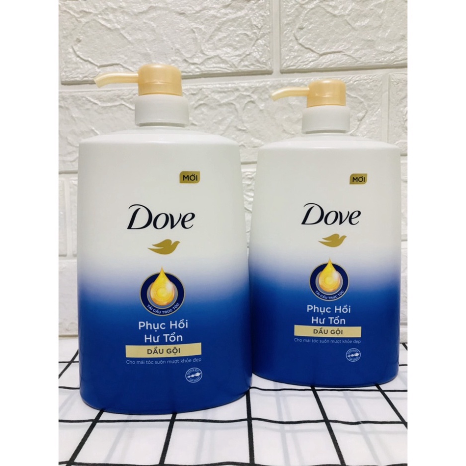 Dầu gội phục hồi tóc Dove Phục Hồi Hư Tổn Công nghệ độc quyền Định Vị Hư Tổn Chính Xác cho tóc suôn mượt, khỏe đẹp 880g