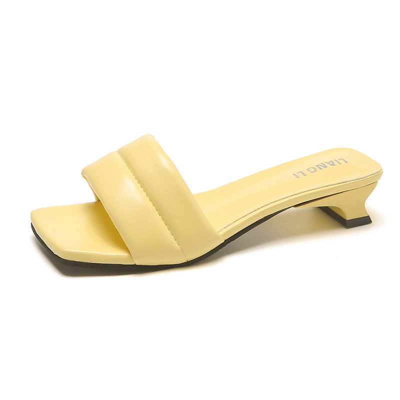 Dép Cao Gót Mũi Vuông Thời Trang Mùa Hè Dành Cho Nữ 02121