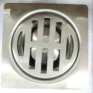 Phễu thoát sàn chống hôi 10x10cm phi 60, inox304, đầy 1,5ly