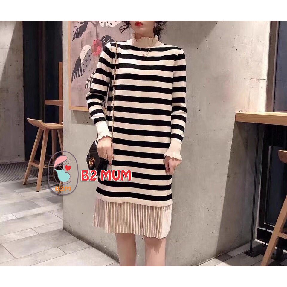 V045 Váy len chân nhung kẻ