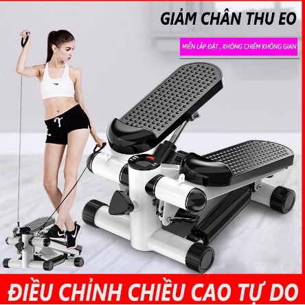 Máy Chạy Bộ Tại Chỗ mini STEPPER - Kèm 2 Dây Tập - Thảm - Dầu Bôi Trơn -  Phụ Kiện